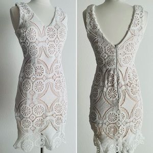 Charlotte Russe White Crochet Dress